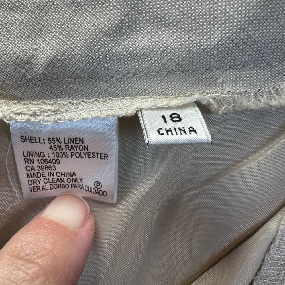Tahari Arthur S Levine Straight Trouser Paints Beige Lined Career Summer 39